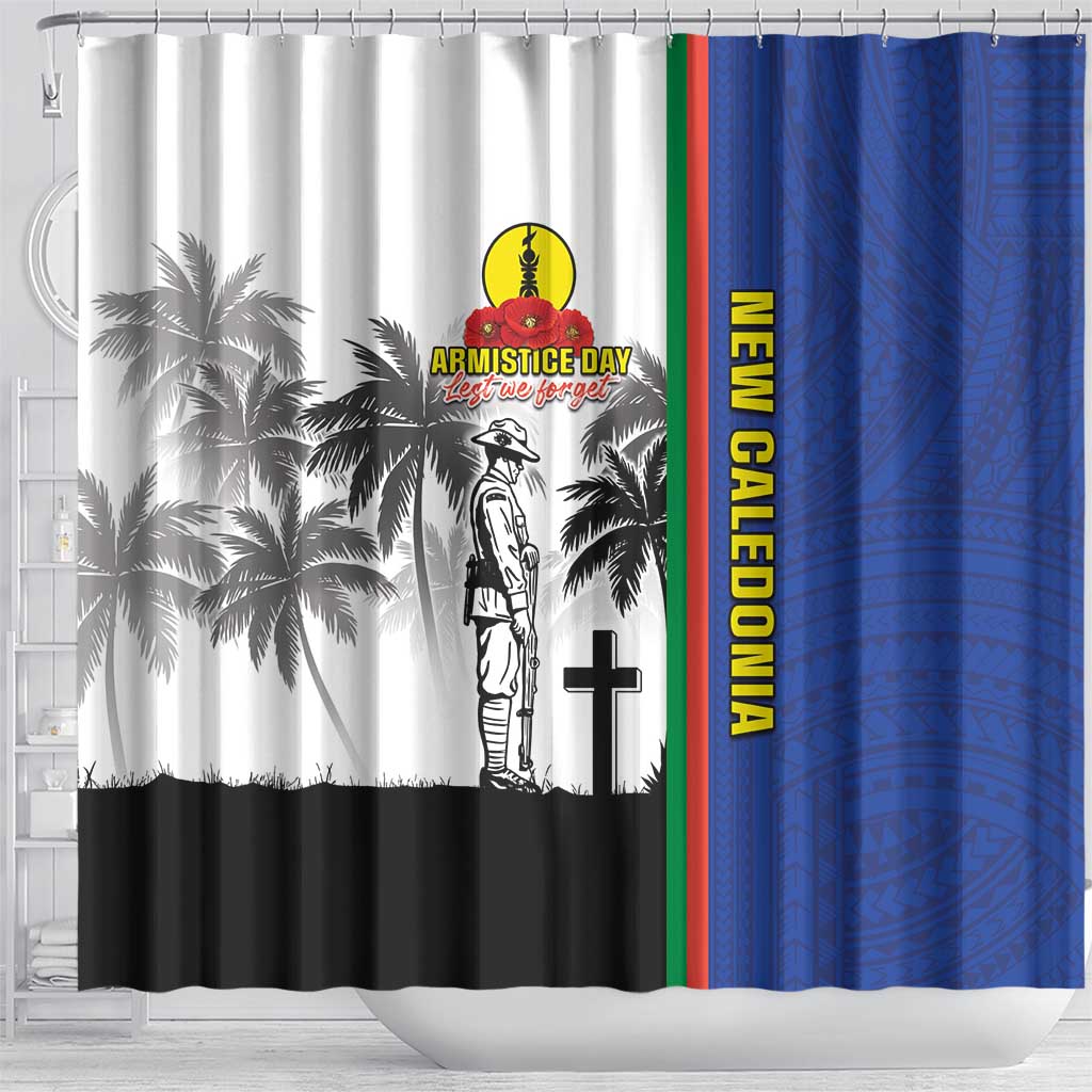 New Caledonia Armistice Day Shower Curtain Lest We Forget Flag Style