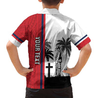 Wallis and Futuna Armistice Day Family Matching Off The Shoulder Long Sleeve Dress and Hawaiian Shirt Lest We Forget Flag Style LT05 - Polynesian Pride