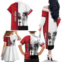 Wallis and Futuna Armistice Day Family Matching Off The Shoulder Long Sleeve Dress and Hawaiian Shirt Lest We Forget Flag Style LT05 - Polynesian Pride