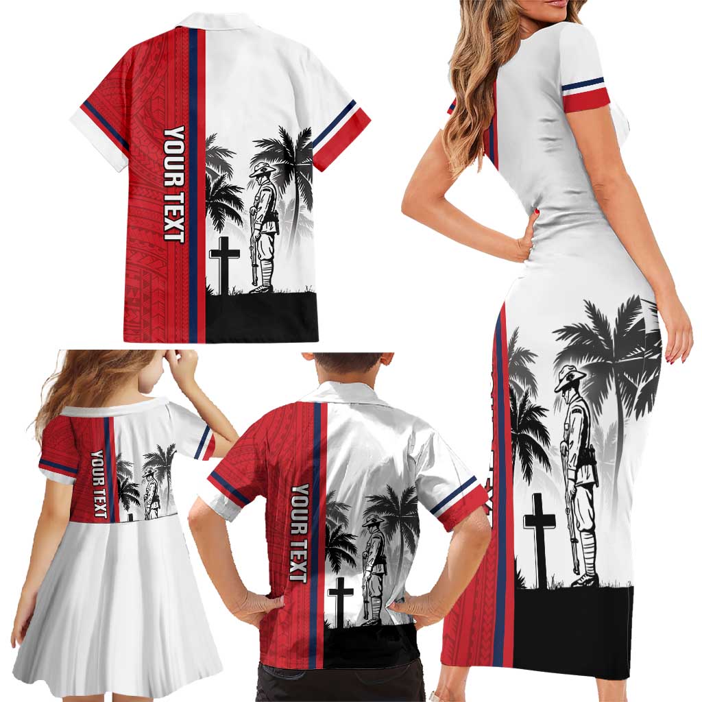 Wallis and Futuna Armistice Day Family Matching Short Sleeve Bodycon Dress and Hawaiian Shirt Lest We Forget Flag Style LT05 - Polynesian Pride