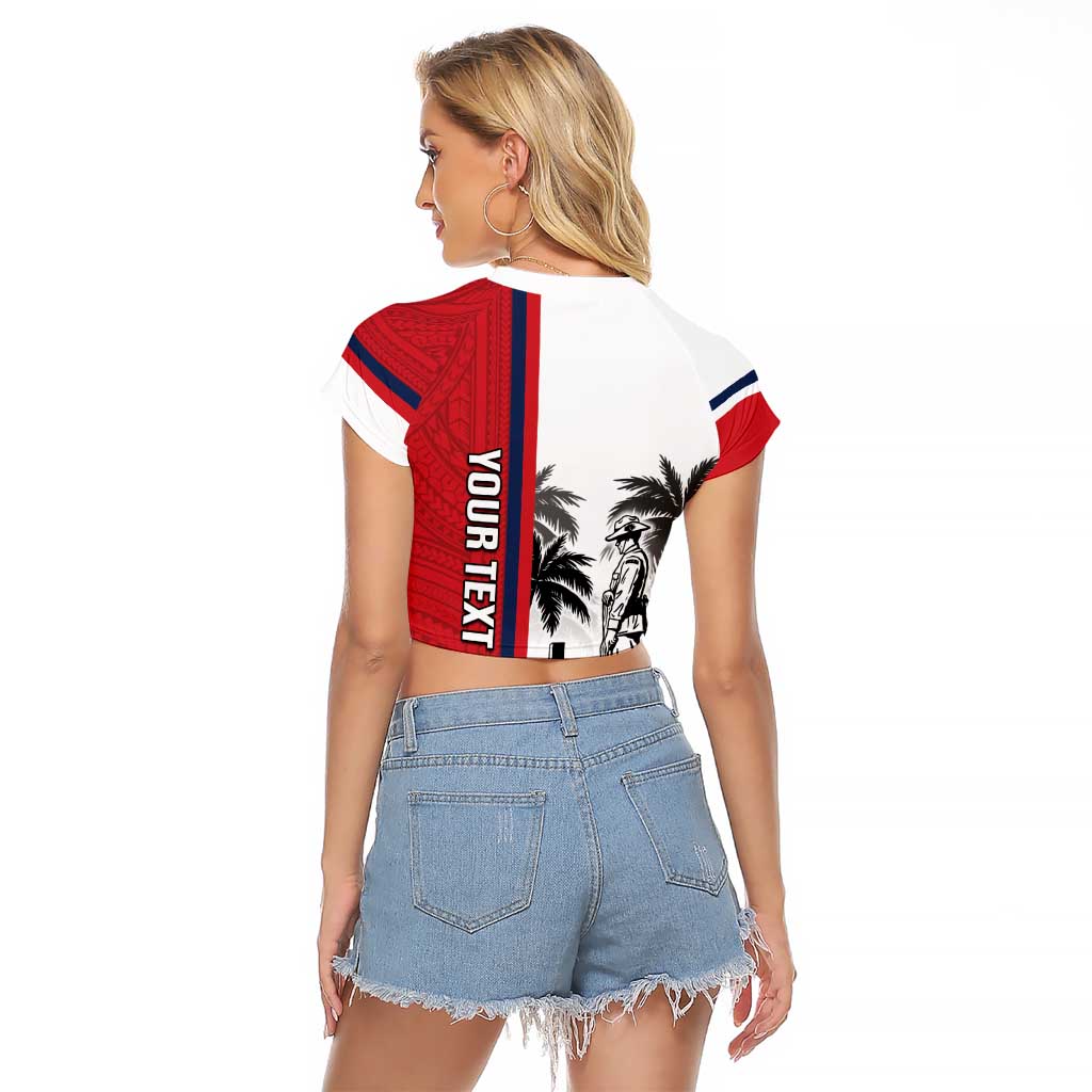 Wallis and Futuna Armistice Day Raglan Cropped T Shirt Lest We Forget Flag Style LT05 - Polynesian Pride