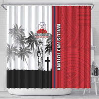 Wallis and Futuna Armistice Day Shower Curtain Lest We Forget Flag Style