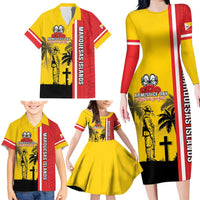 Marquesas Islands Armistice Day Family Matching Long Sleeve Bodycon Dress and Hawaiian Shirt Lest We Forget Flag Style LT05 - Polynesian Pride