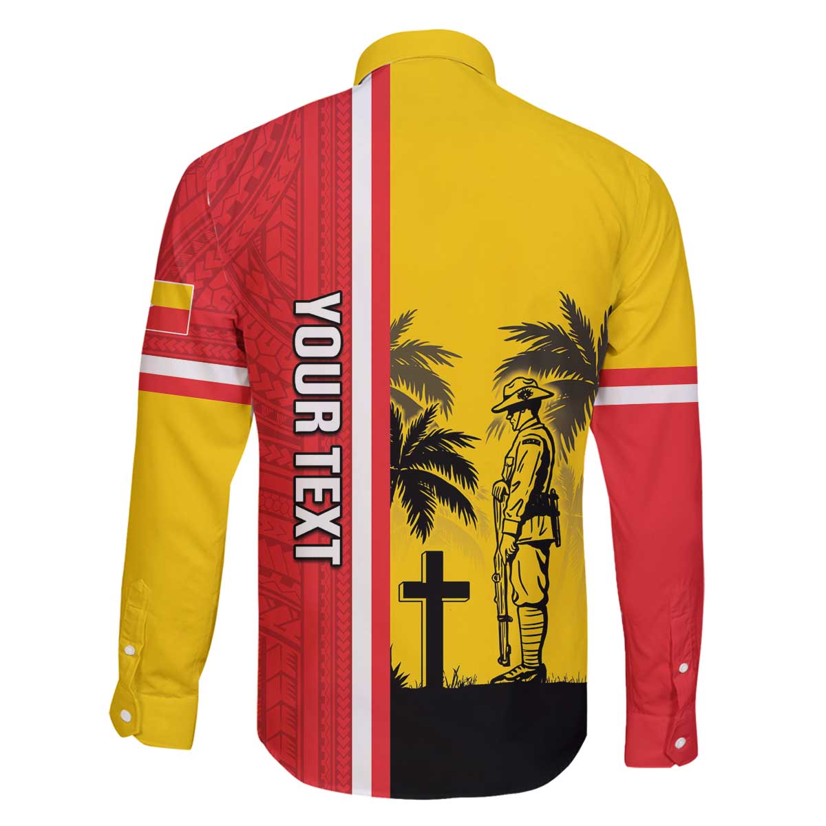 Marquesas Islands Armistice Day Family Matching Off The Shoulder Long Sleeve Dress and Hawaiian Shirt Lest We Forget Flag Style LT05 - Polynesian Pride
