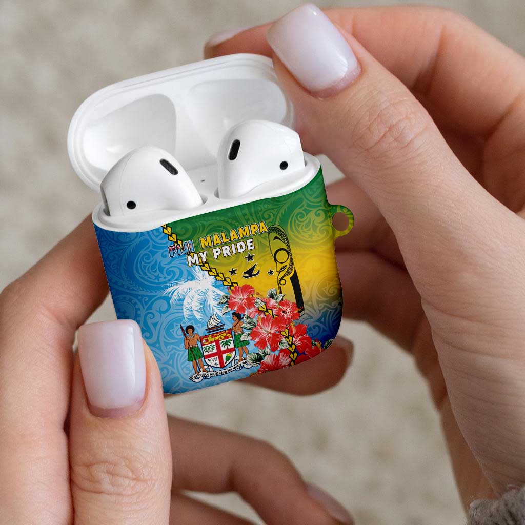 Malampa Fiji Day AirPods Case Tribal Pattern With Tropical Flowers - Polynesian Pride