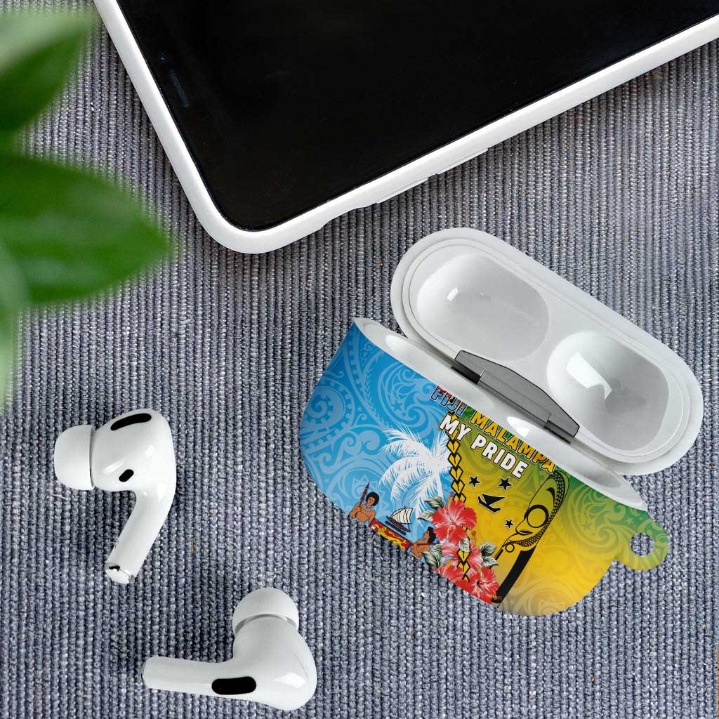 Malampa Fiji Day AirPods Case Tribal Pattern With Tropical Flowers - Polynesian Pride