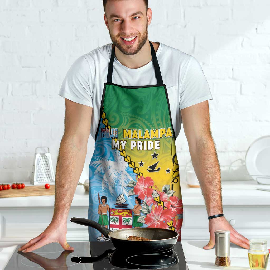 Malampa Fiji Day Apron Tribal Pattern With Tropical Flowers - Polynesian Pride