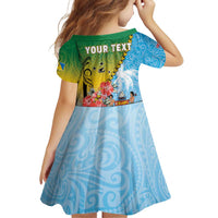 Personalised Malampa Fiji Day Family Matching Puletasi and Hawaiian Shirt Tribal Pattern With Tropical Flowers - Polynesian Pride