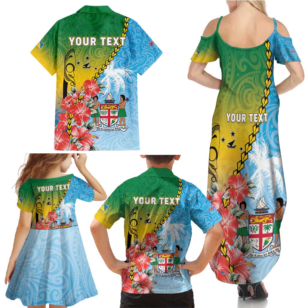 Personalised Malampa Fiji Day Family Matching Summer Maxi Dress and Hawaiian Shirt Tribal Pattern With Tropical Flowers LT05 - Polynesian Pride