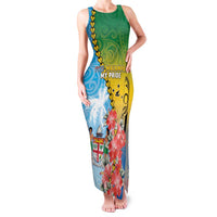 Personalised Malampa Fiji Day Family Matching Tank Maxi Dress and Hawaiian Shirt Tribal Pattern With Tropical Flowers LT05 Mom's Dress Colorful - Polynesian Pride