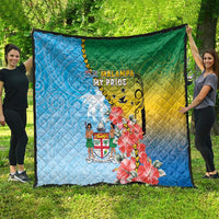 Malampa Fiji Day Quilt Tribal Pattern With Tropical Flowers - Polynesian Pride