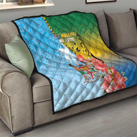 Malampa Fiji Day Quilt Tribal Pattern With Tropical Flowers - Polynesian Pride