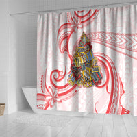 Happy Boxing Day Shower Curtain Polynesian Gift Boxes Christmas Tree LT05 - Polynesian Pride