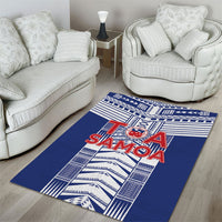 Rugby Toa Samoa Area Rug Samoan Tatau Blue Version LT05 - Polynesian Pride