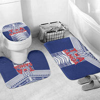 Rugby Toa Samoa Bathroom Set Samoan Tatau Blue Version LT05 Mat Set Only (3 pcs) One Size Blue - Polynesian Pride