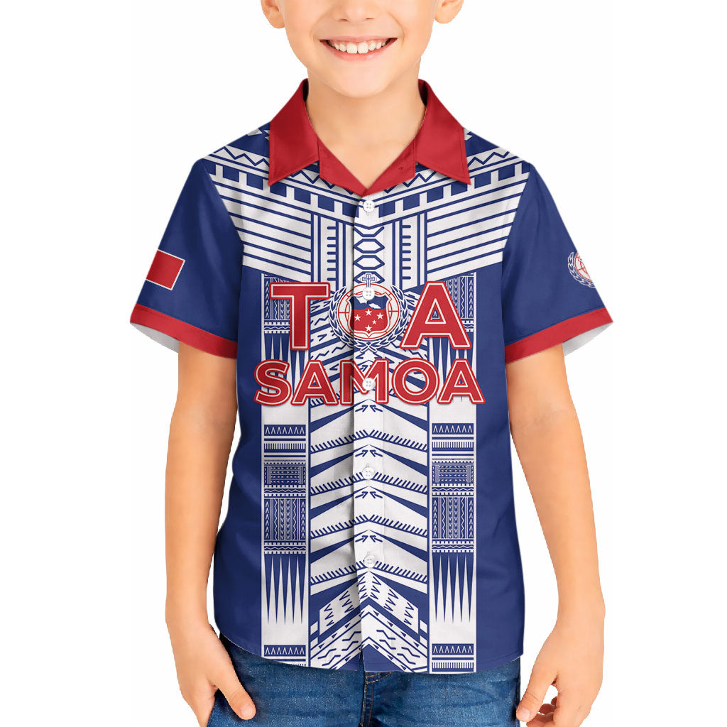 Custom Rugby Toa Samoa Hawaiian Shirt Samoan Tatau Blue Version LT05 - Polynesian Pride
