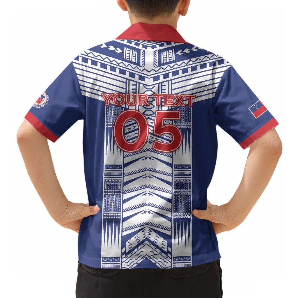 Custom Rugby Toa Samoa Hawaiian Shirt Samoan Tatau Blue Version LT05 - Polynesian Pride