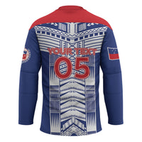Custom Rugby Toa Samoa Hockey Jersey Samoan Tatau Blue Version LT05 - Polynesian Pride