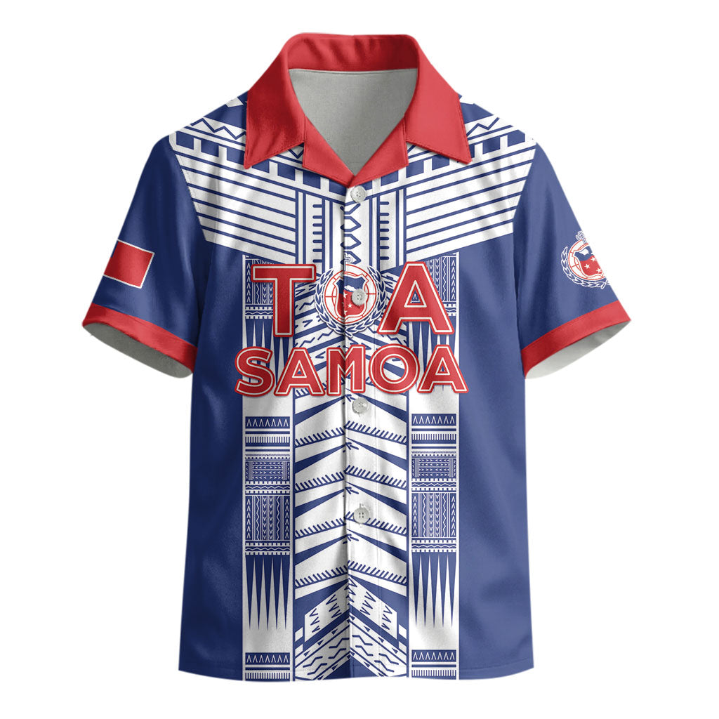 Custom Rugby Toa Samoa Kid Hawaiian Shirt Samoan Tatau Blue Version LT05 - Polynesian Pride