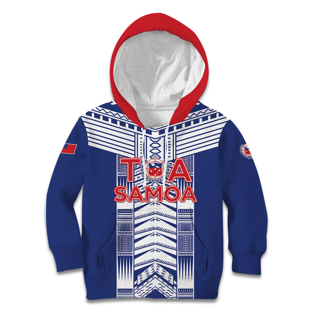 Custom Rugby Toa Samoa Kid Hoodie Samoan Tatau Blue Version LT05 Hoodie Blue - Polynesian Pride