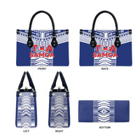 Rugby Toa Samoa Leather Bag Samoan Tatau Blue Version LT05 - Polynesian Pride