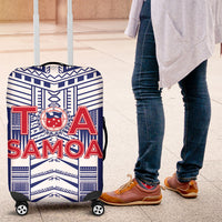 Rugby Toa Samoa Luggage Cover Samoan Tatau Blue Version LT05 Blue - Polynesian Pride