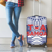 Rugby Toa Samoa Luggage Cover Samoan Tatau Blue Version LT05 - Polynesian Pride