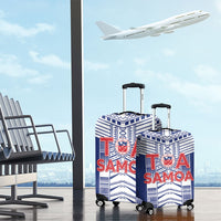 Rugby Toa Samoa Luggage Cover Samoan Tatau Blue Version LT05 - Polynesian Pride