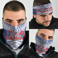 Rugby Toa Samoa Neck Gaiter Samoan Tatau Blue Version LT05 - Polynesian Pride