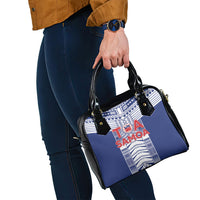 Rugby Toa Samoa Shoulder Handbag Samoan Tatau Blue Version LT05 - Polynesian Pride