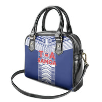 Rugby Toa Samoa Shoulder Handbag Samoan Tatau Blue Version LT05 - Polynesian Pride