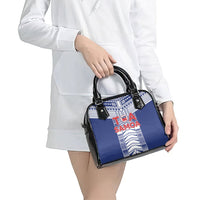Rugby Toa Samoa Shoulder Handbag Samoan Tatau Blue Version LT05 - Polynesian Pride