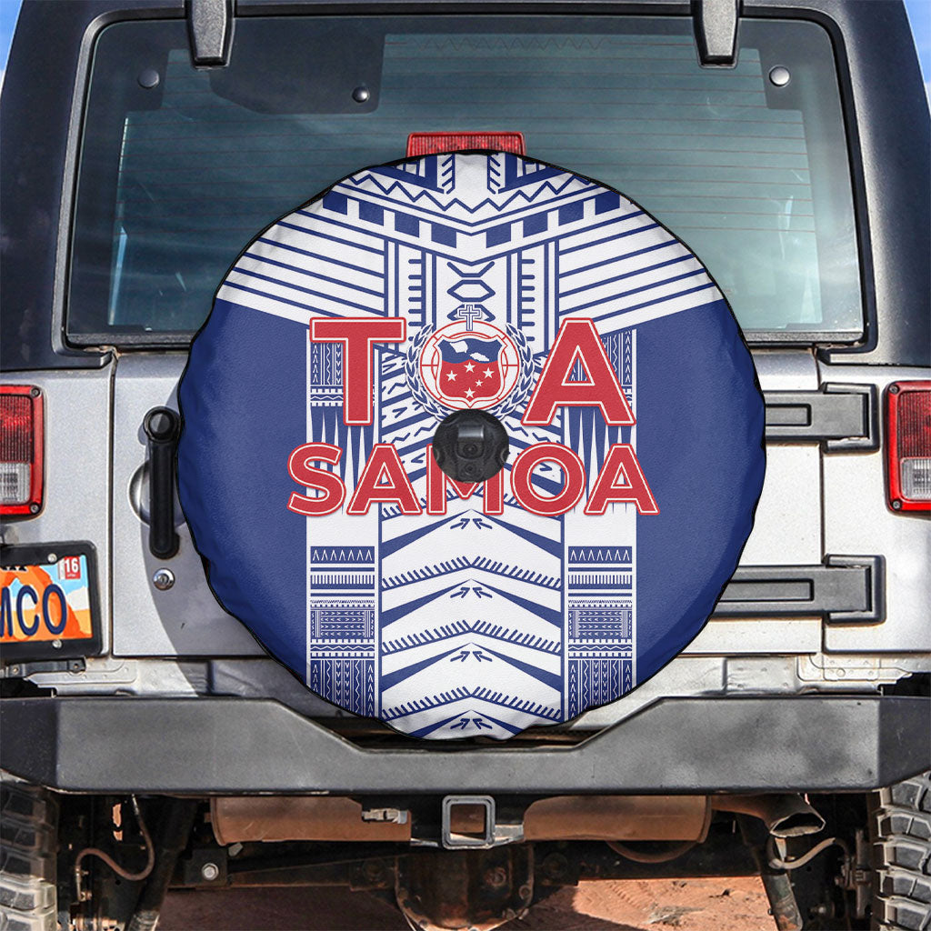 Rugby Toa Samoa Spare Tire Cover Samoan Tatau Blue Version LT05 Blue - Polynesian Pride