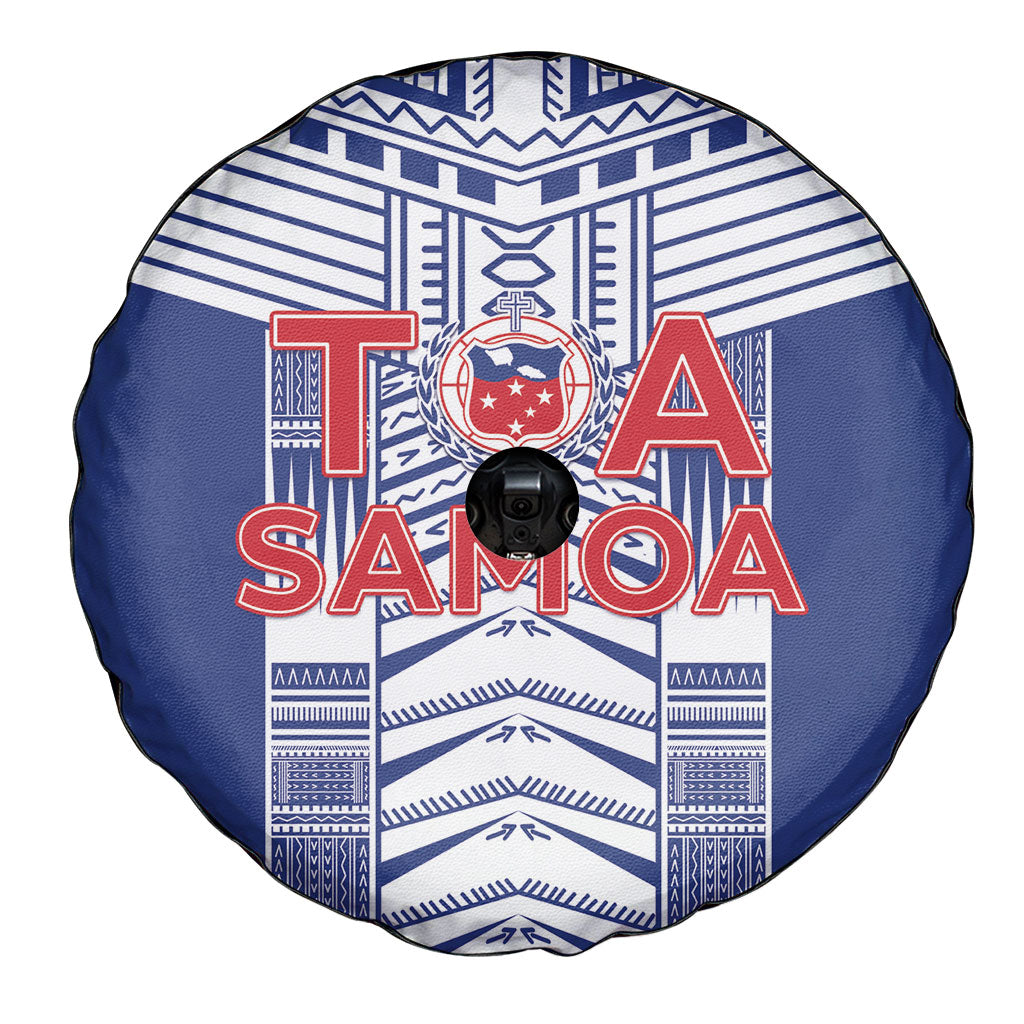 Rugby Toa Samoa Spare Tire Cover Samoan Tatau Blue Version LT05 - Polynesian Pride