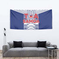 Rugby Toa Samoa Tapestry Samoan Tatau Blue Version LT05 - Polynesian Pride