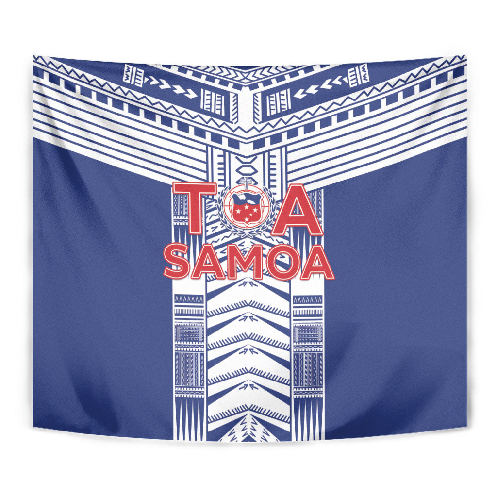 Rugby Toa Samoa Tapestry Samoan Tatau Blue Version LT05 - Polynesian Pride