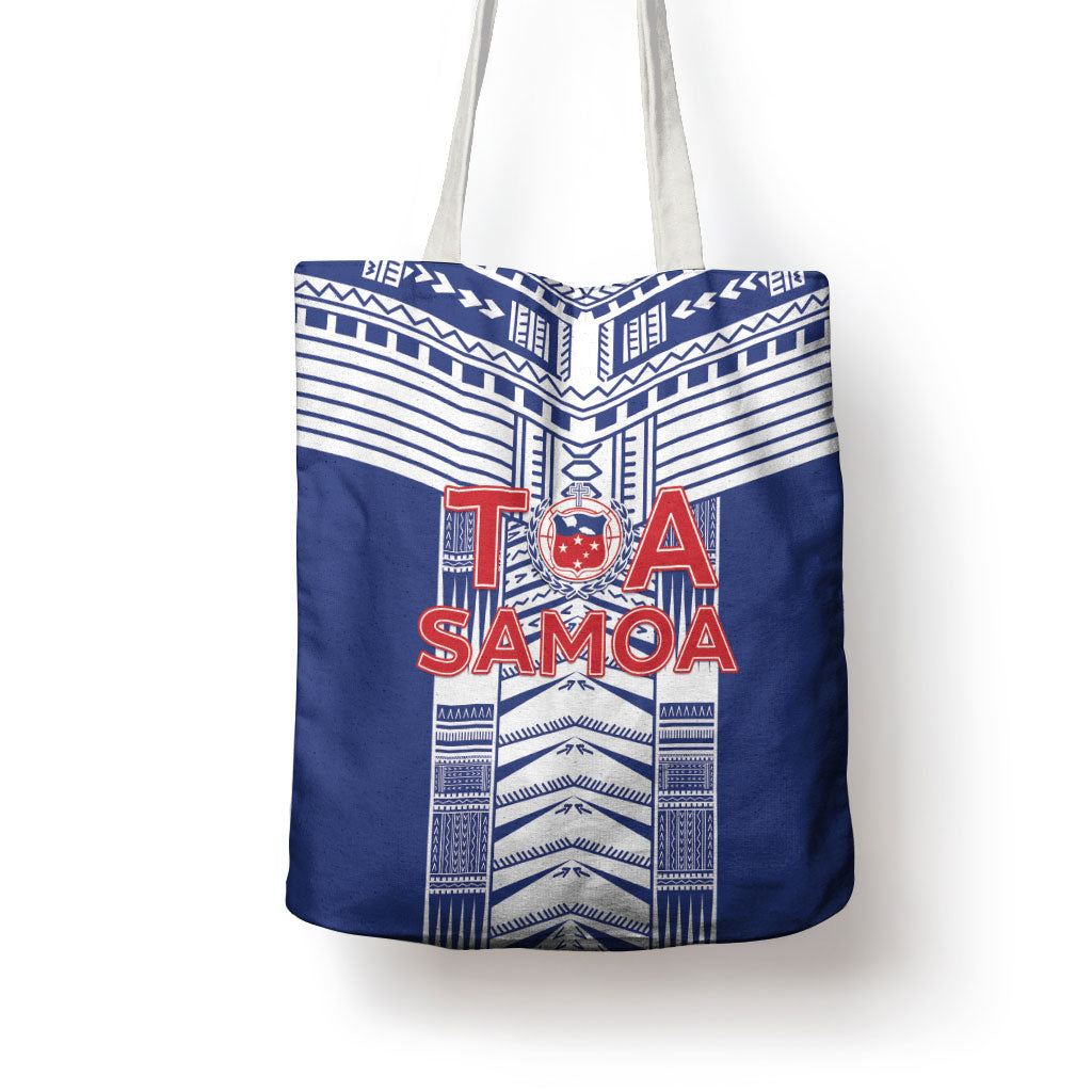 Rugby Toa Samoa Tote Bag Samoan Tatau Blue Version LT05 - Polynesian Pride