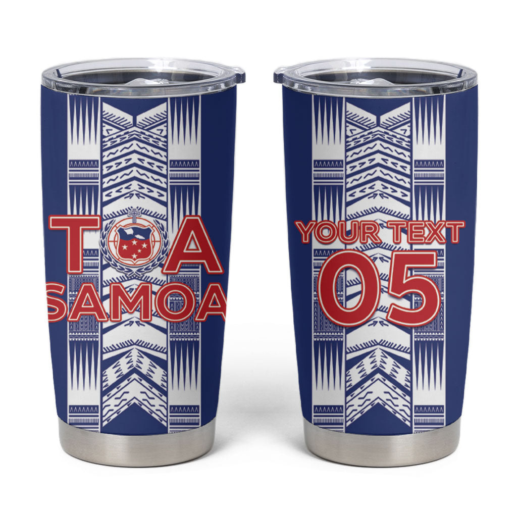 Custom Rugby Toa Samoa Tumbler Cup Samoan Tatau Blue Version LT05 Blue - Polynesian Pride