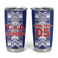 Custom Rugby Toa Samoa Tumbler Cup Samoan Tatau Blue Version LT05 Blue - Polynesian Pride