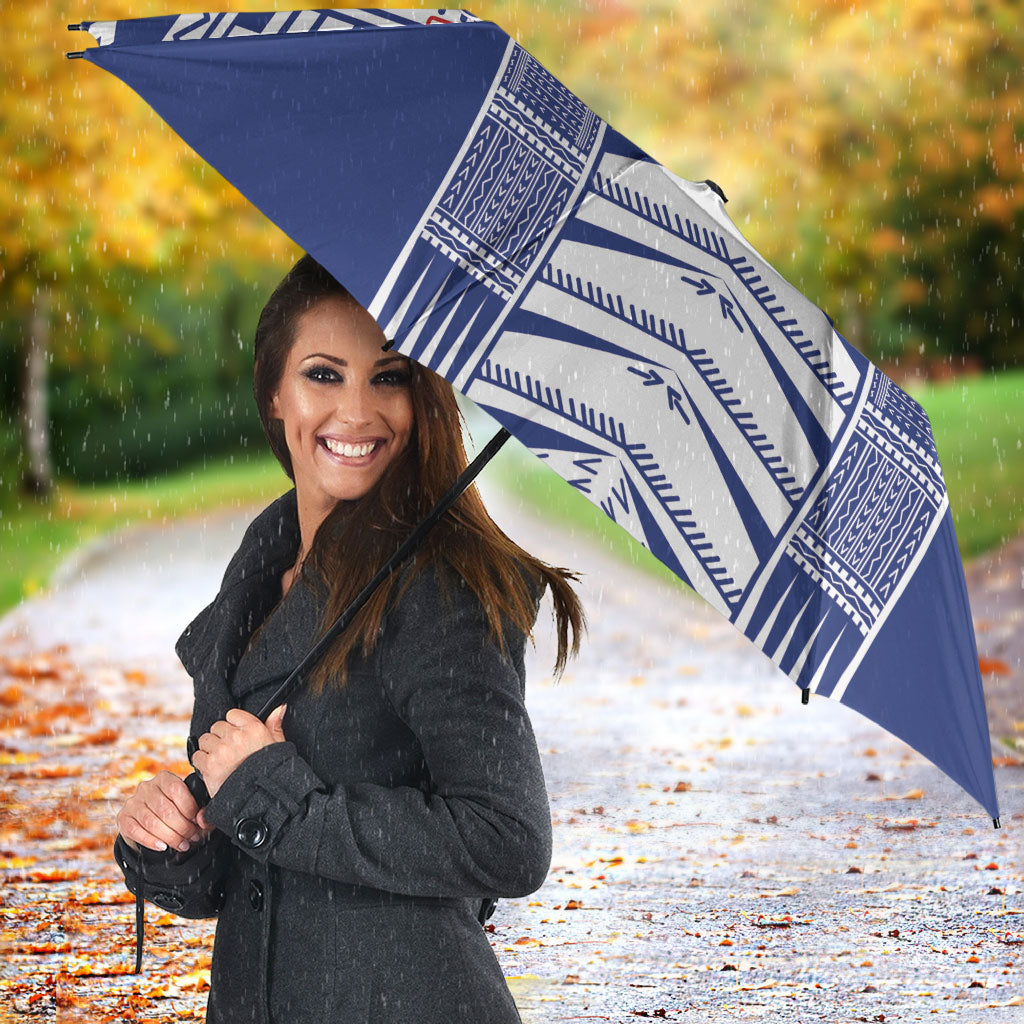 Rugby Toa Samoa Umbrella Samoan Tatau Blue Version LT05 - Polynesian Pride