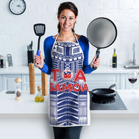Rugby Toa Samoa Apron Samoan Tatau White Version LT05 - Polynesian Pride