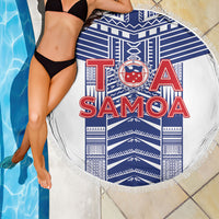 Rugby Toa Samoa Beach Blanket Samoan Tatau White Version LT05 - Polynesian Pride