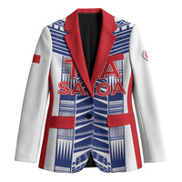 Custom Rugby Toa Samoa Blazer Samoan Tatau White Version LT05 Unisex White - Polynesian Pride