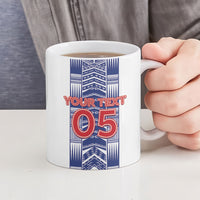 Custom Rugby Toa Samoa Ceramic Mug Samoan Tatau White Version LT05 - Polynesian Pride