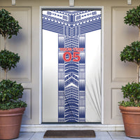 Custom Rugby Toa Samoa Door Cover Samoan Tatau White Version LT05 White - Polynesian Pride