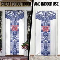 Custom Rugby Toa Samoa Door Cover Samoan Tatau White Version LT05 - Polynesian Pride