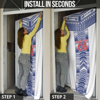 Custom Rugby Toa Samoa Door Cover Samoan Tatau White Version LT05 - Polynesian Pride