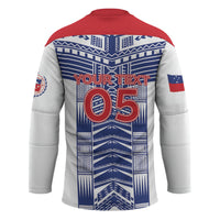 Custom Rugby Toa Samoa Hockey Jersey Samoan Tatau White Version LT05 - Polynesian Pride