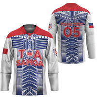 Custom Rugby Toa Samoa Hockey Jersey Samoan Tatau White Version LT05 - Polynesian Pride