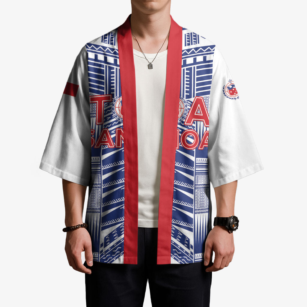 Custom Rugby Toa Samoa Kimono Samoan Tatau White Version LT05 - Polynesian Pride